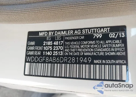 2013 Mercedes-Benz C 300 Sport 4Matic из США, поврежденный, VIN WDDGF8AB6DR281949